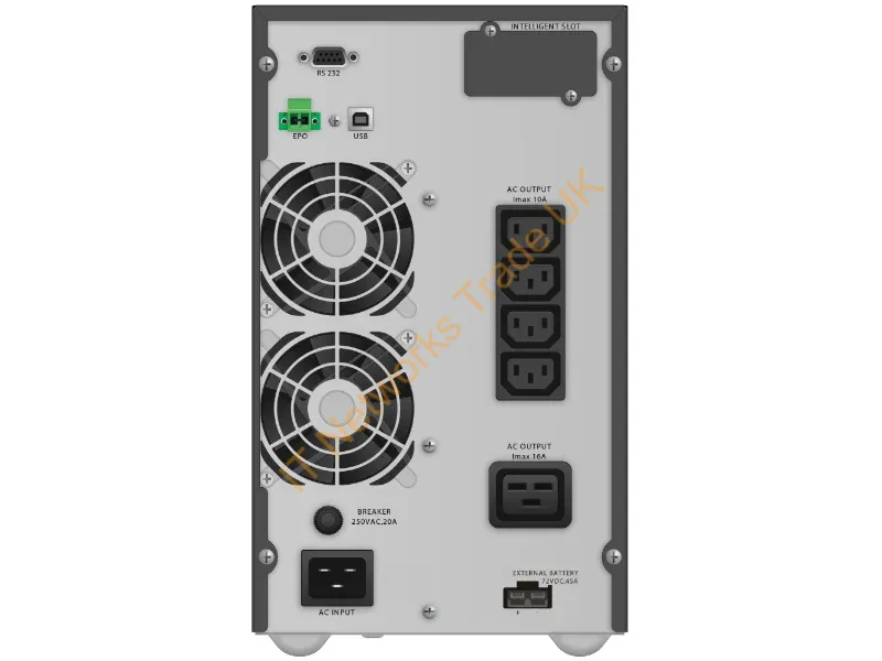 10122100 - PowerWalker VFI 3000 TGB uninterruptible power supply (UPS) Double-conversion (Online) 3 kVA 2700 W 5 AC outlet(s)