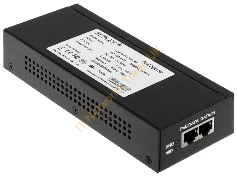 101700361 - Hikvision LAS60-57CN-RJ45 PoE adapter Gigabit Ethernet