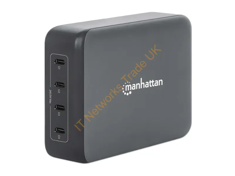 102667 - Manhattan 102667 Mobile Device Charger Mobile Phone, Laptop, Portable Gaming Console, Smartphone, Tablet Black Ac Fast Charging Indoor