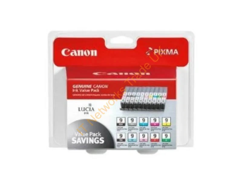 1033B005 - Canon Pgi-9 Value Pack Color Ink Ink Cartridge Original Black, Cyan, Green, Gray, Magenta, Red, Yellow
