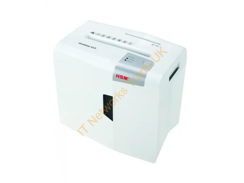 1042121 - HSM S10 paper shredder Strip shredding 58 dB 22 cm Silver, White