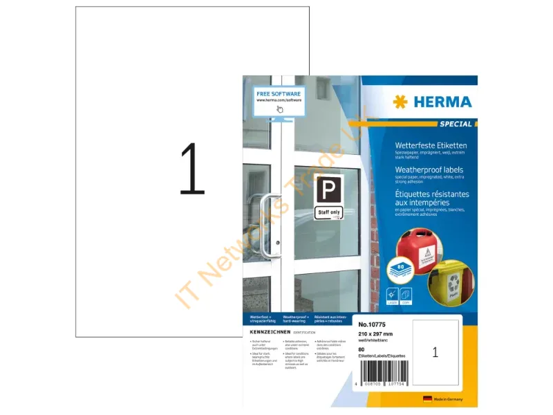 10775 - HERMA 10775 printer label White Self-adhesive printer label