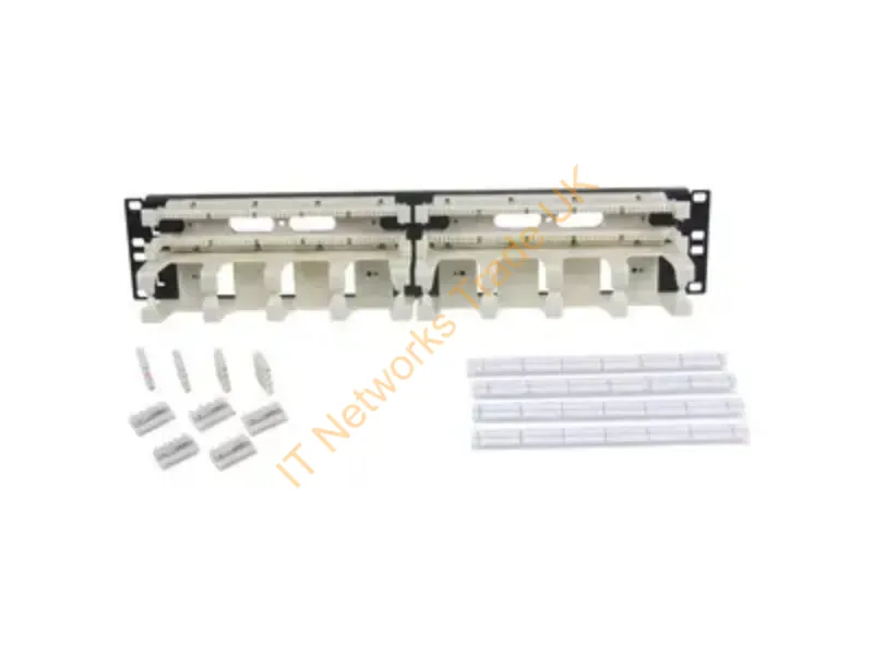 110RM15 - Hubbell Premise Wiring 110 Rack Mt Kit 19" 100Pr C5Ec/W Panel 110 Block Troughs2U White