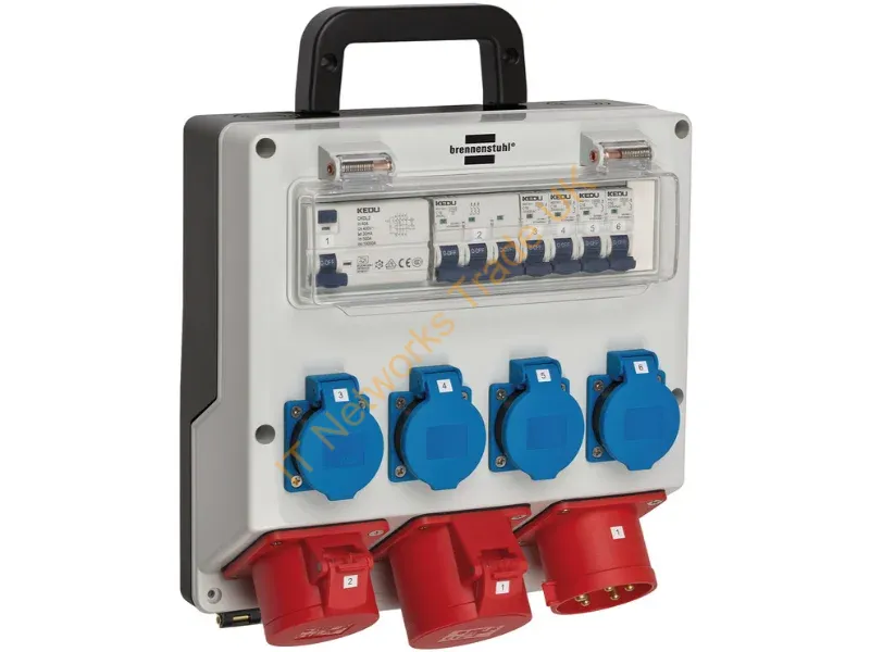 1154890020 - Brennenstuhl 1154890020 power distribution unit (PDU) 7 AC outlet(s) Black, Blue, Grey, Red