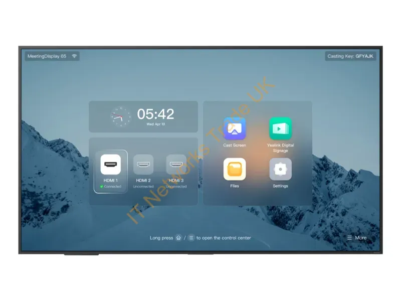 1203690 - Yealink Meetingdisplay 65'' 65" Ips 3840 X 2160 Pixels