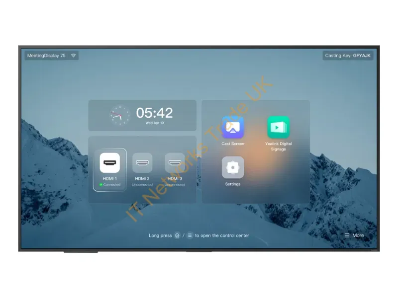 1203691 - Yealink Meetingdisplay 75'' 65" Ips 3840 X 2160 Pixels