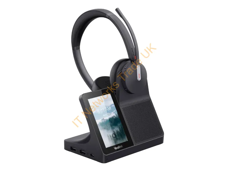 1208736 - Yealink Wh64 Dual Headset Wired & Wireless Head-Band Calls/Music Bluetooth Charging Stand Black