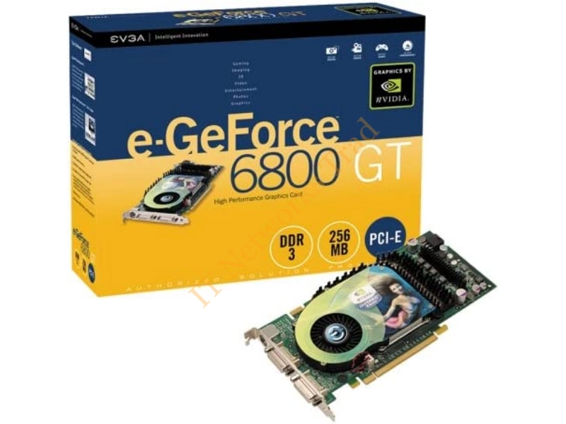 128-A8-N343-A1 EVGA -GeForce 6800 128MB DDR 256-Bit DVI/ D-Sub/ S-Video Out/ AGP 4x/8x Video Graphics Card