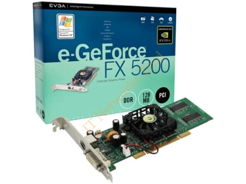 128-P1-N298-AR EVGA -GeForce FX 5200 128MB DDR 64-Bit PCI VGA/ S-Video Low Profile Video Graphics Card