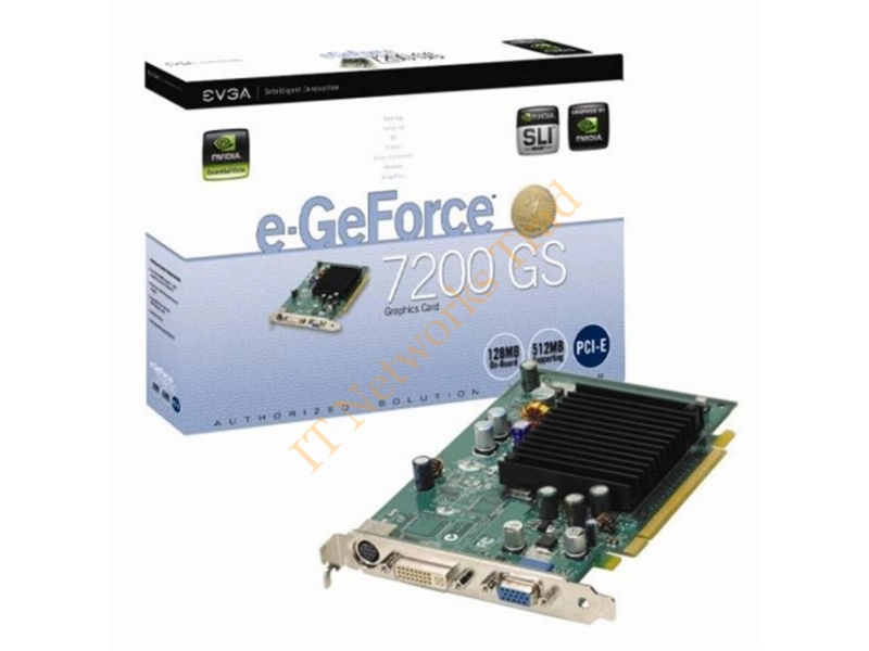 128-P2-N428-RX EVGA -e-GeForce 7200 GS 128MB DDR2 64-Bit PCI Express x16 DVI/ D-Sub/ S-Video Output Video Graphics Card