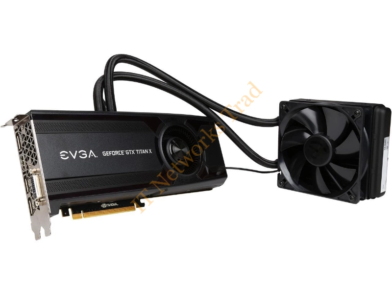 12G-P4-1999-AR EVGA -GeForce GTX Titan X Hybrid 12GB 384-Bit GDDR5 PCI Express 3.0 x16 DVI-I/ HDMI/ 3x DisplayPort Video Graphics Card