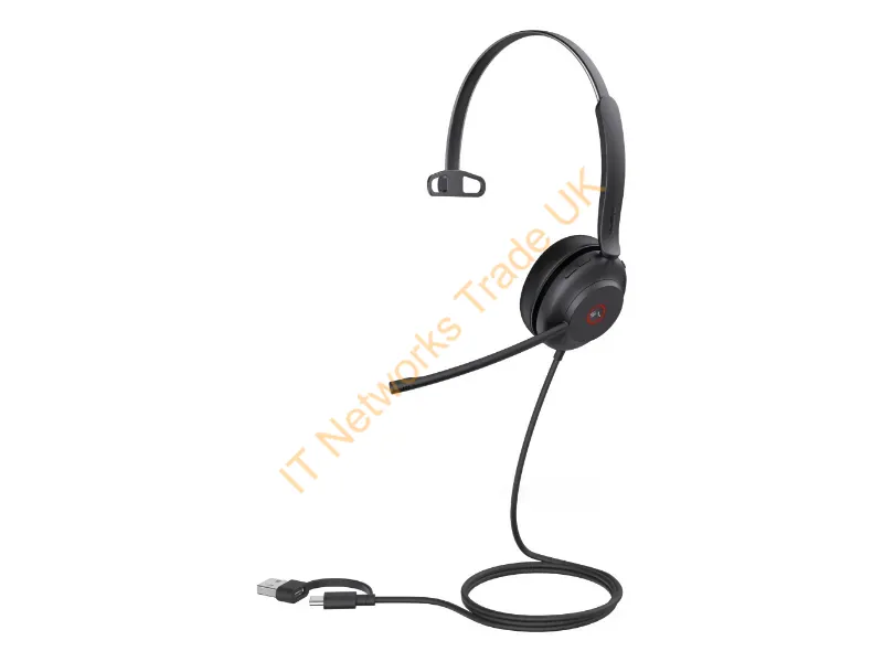 1308142 - Yealink Uh37 Mono Teams Headset Wired Head-Band Office/Call Center Usb Type-C / Usb Type-A Black