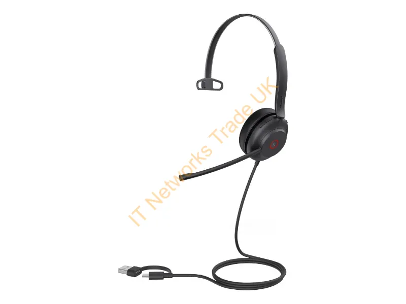 1308143 - Yealink Uh37 Mono Uc Headset Wired Head-Band Office/Call Center Usb Type-C / Usb Type-A Black