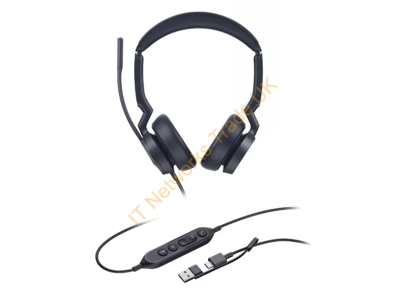 1308183 - Yealink Uh46 Dual Uc Usb-C/A Headset Wired Head-Band Office/Call Center Usb Type-C / Usb Type-A Black