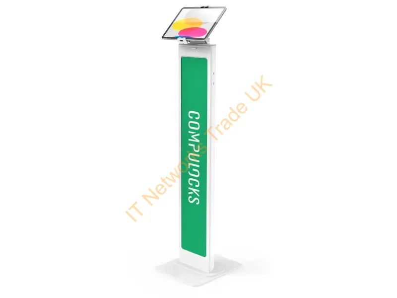 140WUCLGVWMW - Compulocks Universal Tablet Cling Brandable Floor Stand White