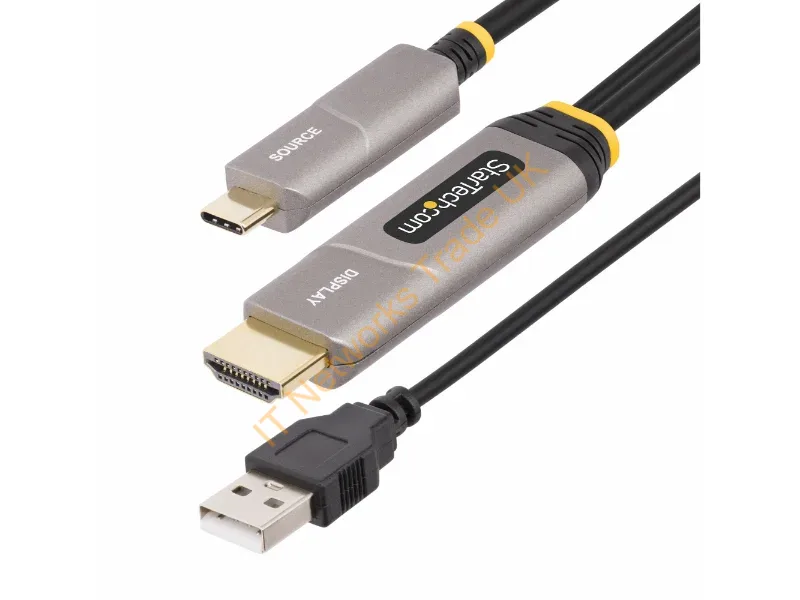 145B-USBC-HDMI4K-AOC - Startech.Com 145B-Usbc-Hdmi4K-Aoc Video Cable Adapter 360.2" (9.15 M) Usb Type-C Hdmi Type A (Standard) Black