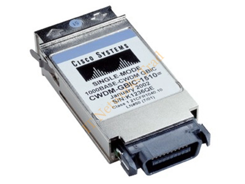 15454E-GBIC-1510 Cisco 1GB/s 1000Base-CWDM Single-mode Fiber 80km 1510nm Duplex SC Connector GBIC Transceiver Module