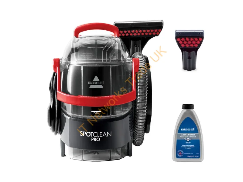 1558N - Bissell SpotClean Pro carpet cleaning machine Handheld Deep Black, Red, Transparent