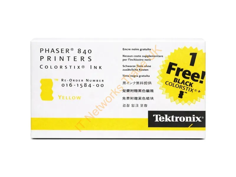 16158400 - Xerox 016-1584-00 Dry ink in color-stix 2X yellow 1X black, 2.34K pages for Tektronix Phaser 840