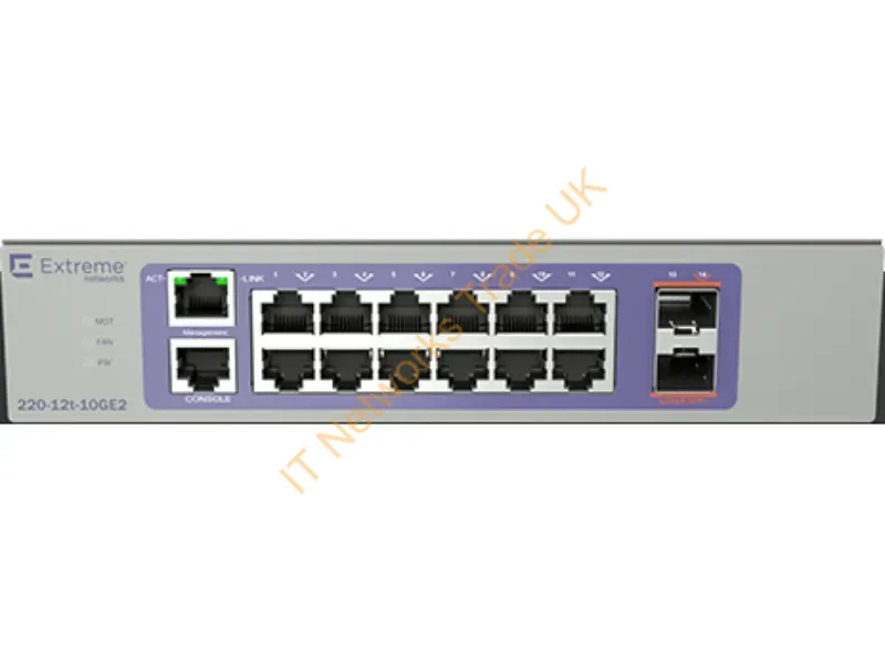 16560 - Extreme Networks 220-12T-10Ge2 Managed L2/L3 Gigabit Ethernet (10/100/1000) 1U Bronze, Purple