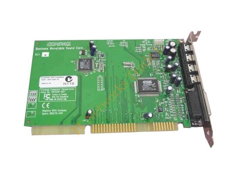 166575-001 HP / Compaq ISA Audio Board with Wave Table for Deskpro 4000S Desktop Desktop System Accessory