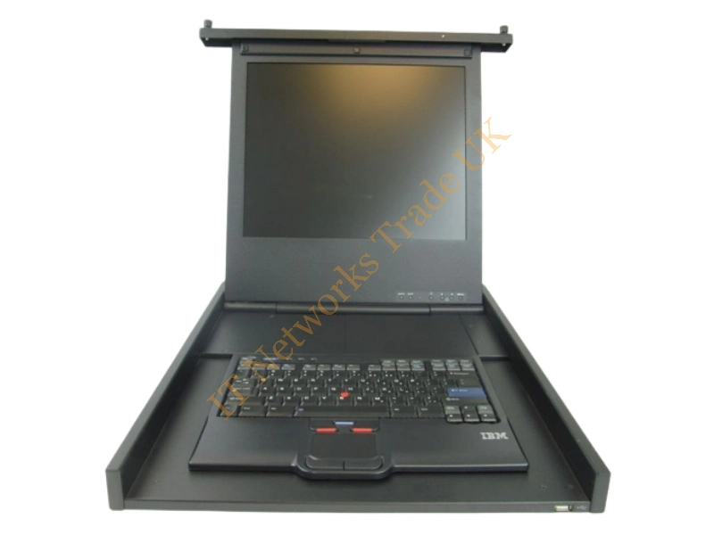 1723-HC1 IBM 1U 17-inch Flat Panel Console Kit with Keyboard, mouse, Power Adapter and Rail Kit KVM LCD And Keyboard Combo