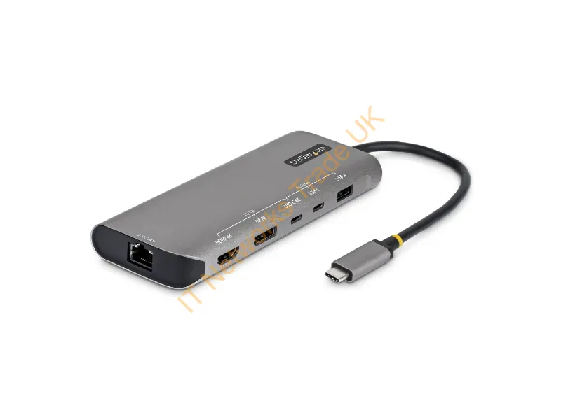 174B-USB4-MULTIPORT - StarTech.com USB4 Multiport Adapter, Driverless Dual-4K for macOS and Windows, 140W Power Delivery Charging, 3-Port 10Gbps Hub, 2.5GbE, Mini Dock