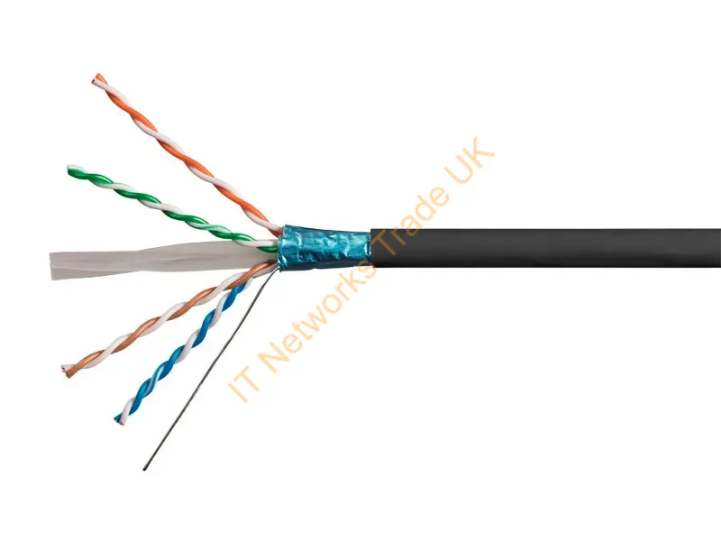 18592 - Monoprice 18592 Networking Cable Black 12000" (304.8 M) Cat6A F/Utp (Ftp)