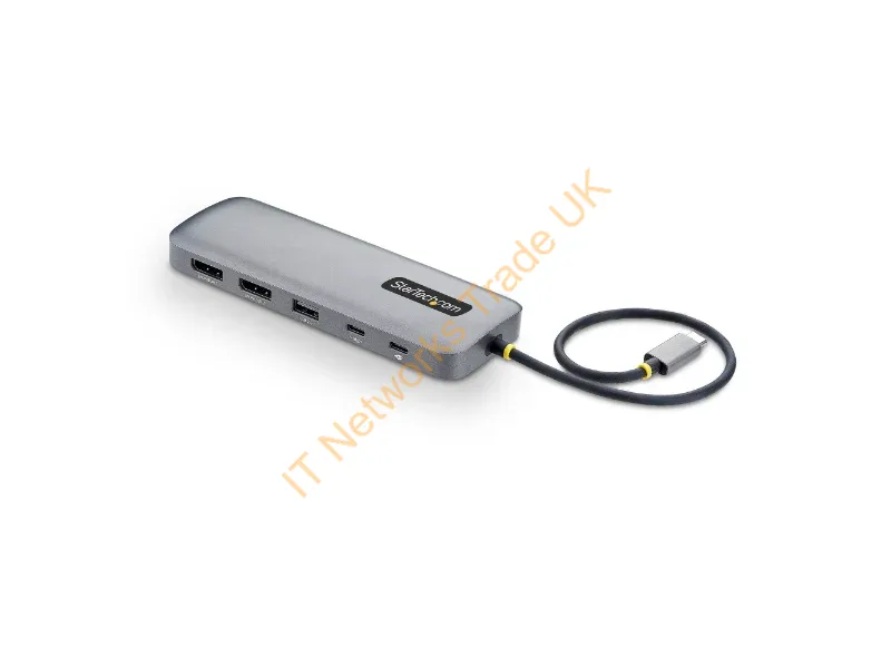189B-USBC-MULTIPORT - StarTech.com 10-in-1 USB-C to Dual-DisplayPort Multiport Adapter, 100W Power Delivery Charging, 2x 4K 60Hz, 5-Port 5Gbps Hub, Gigabit Ethernet, Type-C Mini Dock