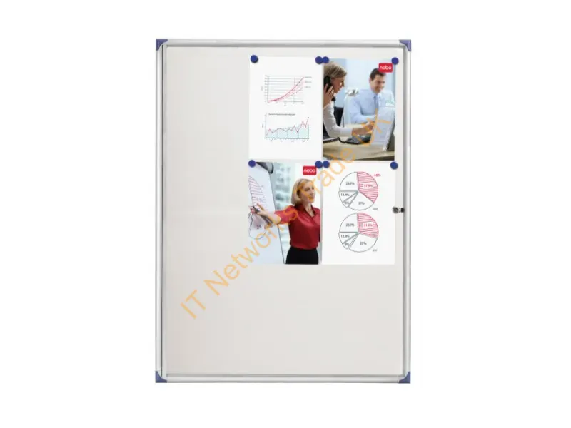 1902282 - Nobo Extra Flat Magnetic Lockable Noticeboard 9XA4