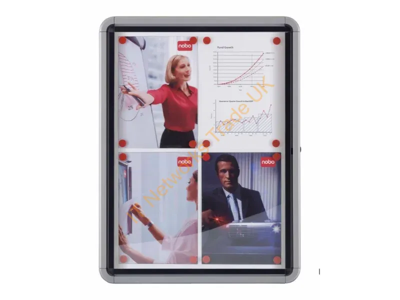 1902581 - Nobo Premium Plus Outdoor Magnetic Lockable Notice Board 12xA4