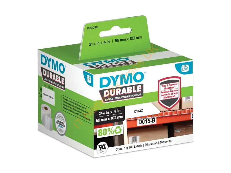 1933088 - DYMO 1933088 DirectLabel-etikettes, 59mm x 102mm, Pack qty 300 Accessory