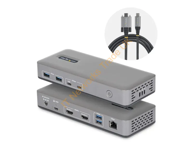 196N-USBC-DOCK - Startech.Com 196N-Usbc-Dock Laptop Dock/Port Replicator Wired Usb 3.2 Gen 2 (3.1 Gen 2) Type-C Gray