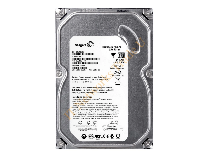 1BC141-881 Seagate 250GB 7200RPM SATA 6Gb/s 3.5-inch Desktop Hard Disk Drive Internal HDD