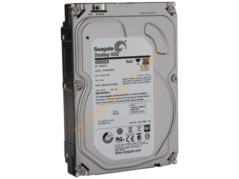 1F2168-500 Seagate 4TB 5900RPM SATA 6Gb/s 64MB Cache 3.5-inch Desktop Hard Disk Drive Internal HDD