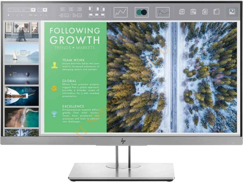 1FH47AA - HP EliteDisplay E243 23.8" Full HD LED Flat Black, Silver computer monitor
