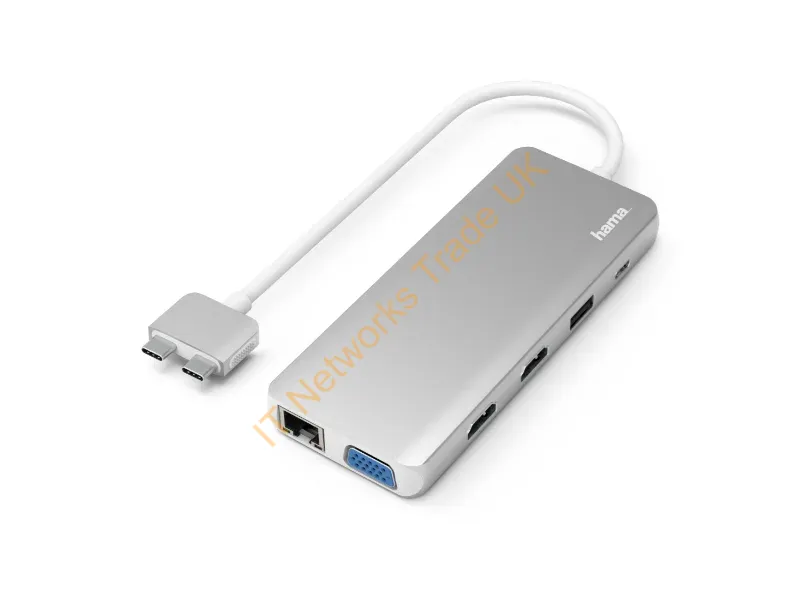 200133 - Hama 00200133 laptop dock/port replicator USB 3.2 Gen 1 (3.1 Gen 1) Type-C Silver, White