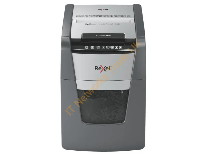 2020100X - Rexel Optimum AutoFeed+ 100X Automatic Cross Cut Paper Shredder P4