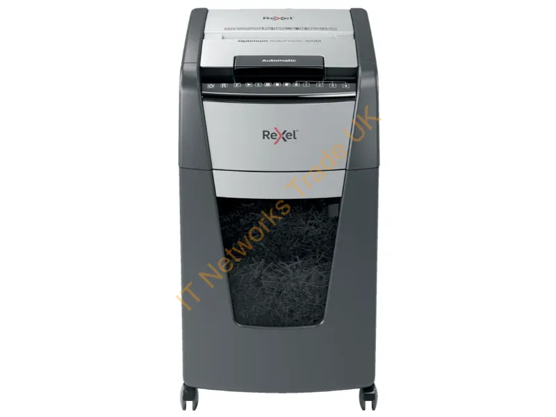 2020300M - Rexel Optimum AutoFeed+ 300M paper shredder Micro-cut shredding 55 dB 23 cm Black, Silver