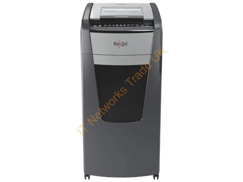 2020600M - Rexel Optimum AutoFeed+ 600M paper shredder Micro-cut shredding 55 dB 23 cm Black, Silver