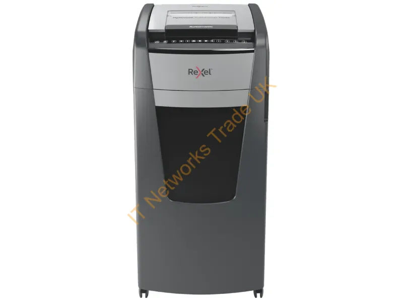 2020750M - Rexel Optimum AutoFeed+ 750M paper shredder Micro-cut shredding 55 dB 23 cm Black, Silver