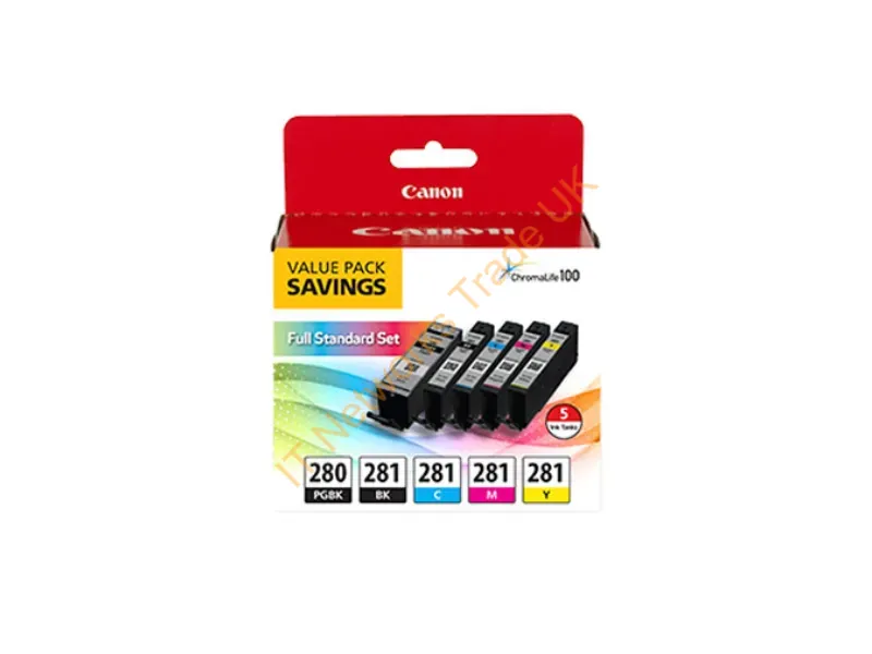 2075C006 - Canon Pgi-280/Cli-281 Ink Cartridge 5 Pc(S) Original Black, Cyan, Magenta, Matte Black, Yellow