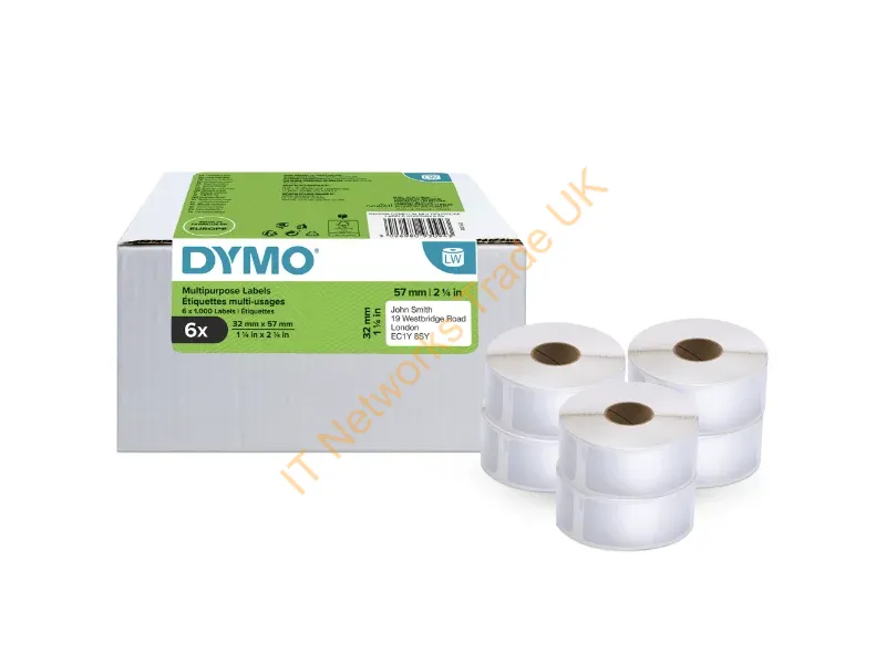 2093094 - Dymo 2093094 DirectLabel-etikettes 57mm x32mm Pack=6 for Dymo LW 550 60mm/400 Duo/60mm