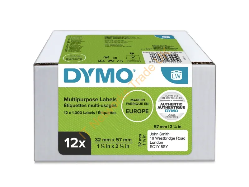 2093095 - Dymo 2093095 DirectLabel-etikettes 57mm x32mm Pack=12 for Dymo LW 550 60mm/400 Duo/60mm