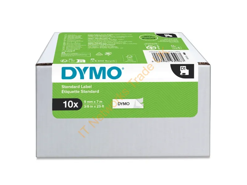2093096 - Dymo 2093096 DirectLabel-etikettes black on white 9mm x 7m Pack=10 for Dymo D1 6-12mm/19mm/24mm/9-12mm/9-19mm