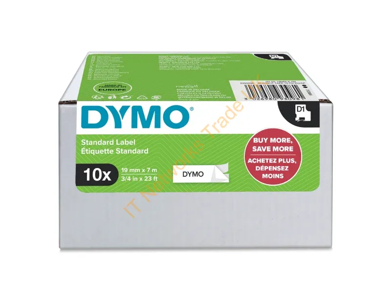 2093098 - Dymo 2093098/D1 DirectLabel-etikettes black on white 19mm x 7m Pack=10 for Dymo D1 6-19mm/24mm/400 Duo