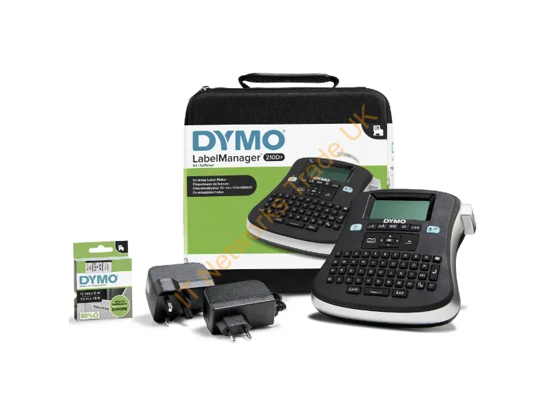 2094492 - DYMO LabelManager 210D+ Handheld Label Maker Kit | QWERTY Keyboard | with 12mm Black on White D1 Labels & Carrying Case