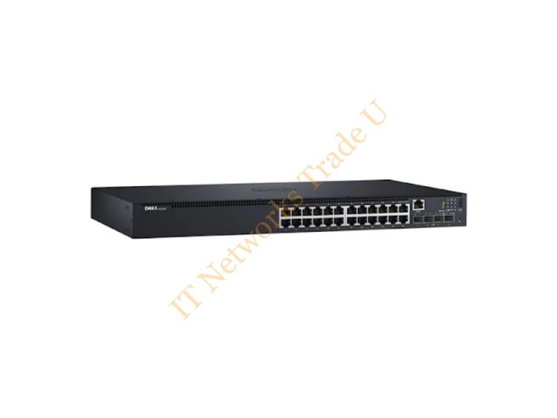 210-AEVX Dell PowerConnect N1524P 24-Port 24 x 10/100/1000 + 4 x 10 Gigabit SFP+ PoE+ Rack-Mountable Layer 2 Managed Network Switch