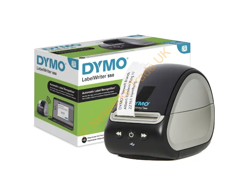 2112726 - DYMO LabelWriter 550 Label Printer | Label Maker with Direct Thermal Printing | Automatic Label Recognition | Prints Address LabelsShipping LabelsBarcode Labels & More | UK 3 Pin Plug