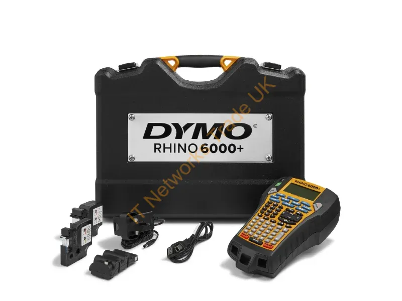 2122967 - DYMO Rhino 6000+ Industrial Label Maker | Computer Connected Label Printer with Hard Carry Case | Includes 1 Vinyl Tape Cassette1 Flexible Nylon Tape Cassette and Rechargeable Lithium Ion Battery